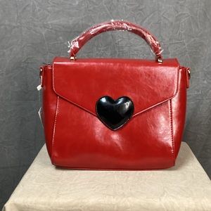 NWT Pink Haley Heart Satchel Bag in Red